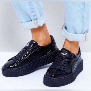FENTY x PUMA Creeper Wrinkled Patent Leather Sneaker Size 6.5